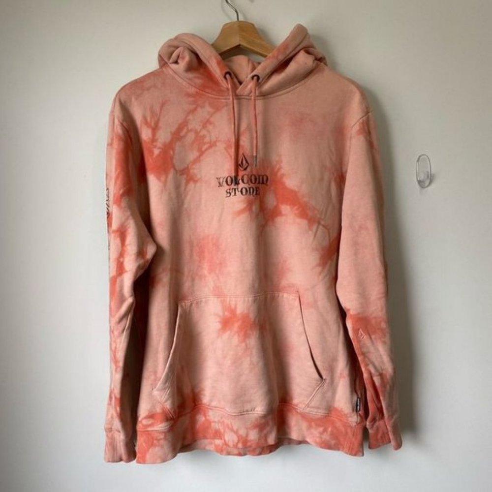 Orange Tie?Dye Volcom?Stone Hoodie Sz S